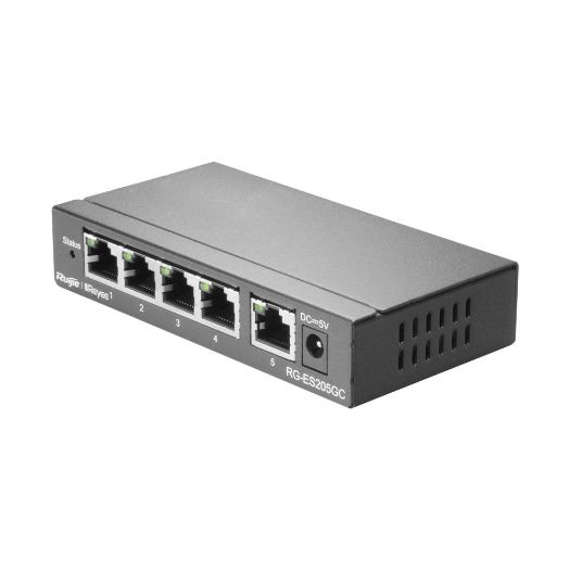 RG-ES205GC, Reyee Switch Cloud, 5 RJ45 gigabitnih portova, Brzina porta 10/100/1000 Mbps