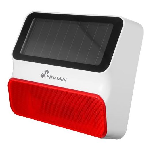 NVS-S8A-U1, Nivian Smart, Solarna vanjska sirena, Solarna energija i rezervna baterija