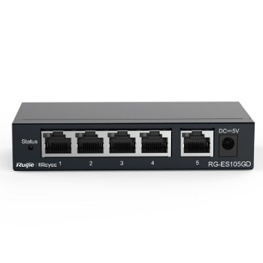 RG-ES105GD, Reyee Switch Desktop, Metalno kućište, 5 RJ45 portova, Brzina 10/100/1000Mbps