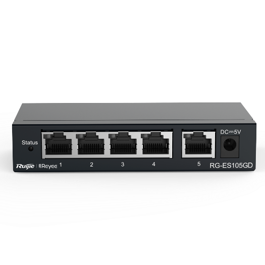 RG-ES105GD Reyee Switch Desktop   Metal Housing   5 ports RJ45   Speed 10/100/1000Mbps 