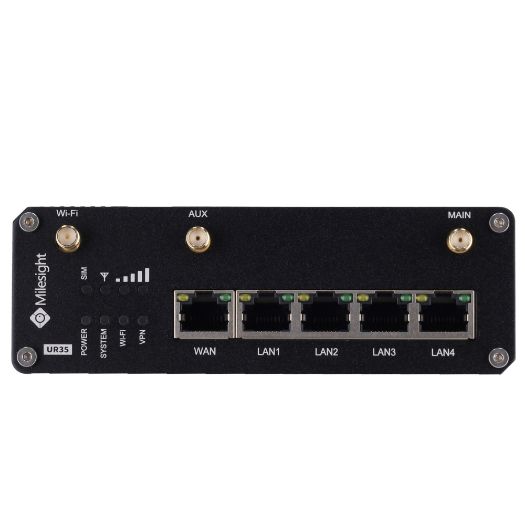 MS-UR35-L04EU-W, Milesight, Industrijski 4G WiFi ruter, 5 portova 10/100, Utor za MicroSD karticu