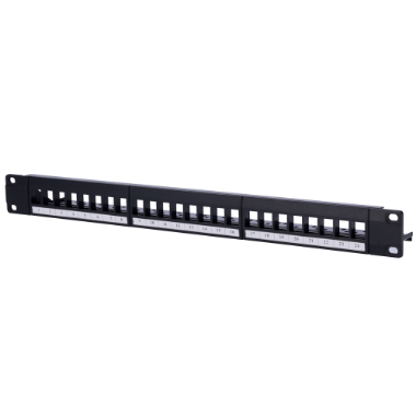PP-24BLANK Patch blind panel, 24 ports UTP/RJ45   Rackable format 1U   Without electronics 