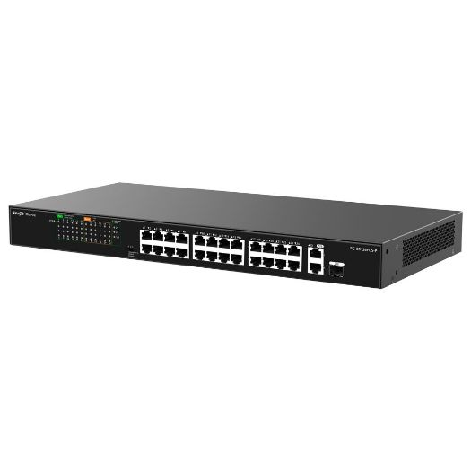 RG-ES126FGS-P, Reyee PoE stolni preklopnik, 24 porta RJ45 + 1 uzlazni port RJ45 + 1 SFP kombinirani port