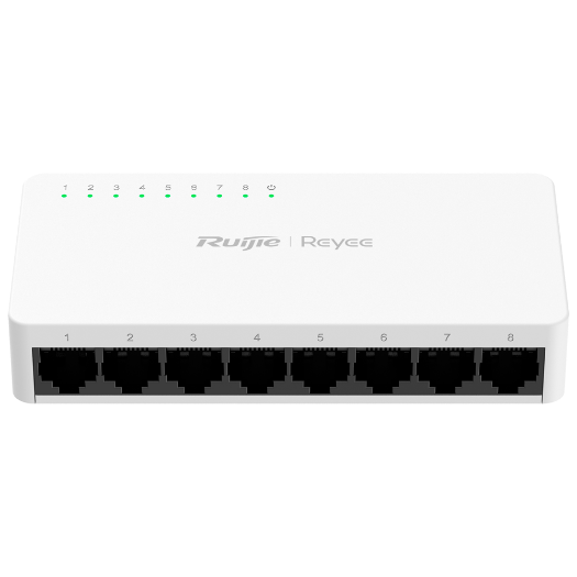 RG-ES08F Reyee Switch Desktop   Plastic Housing   8 ports RJ45   Speed 10/100Mbps 