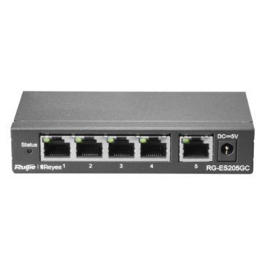 RG-ES205GC, Reyee Switch Cloud, 5 RJ45 gigabitnih portova, Brzina porta 10/100/1000 Mbps