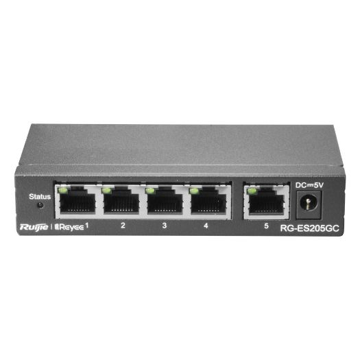 RG-ES205GC, Reyee Switch Cloud, 5 RJ45 gigabitnih portova, Brzina porta 10/100/1000 Mbps
