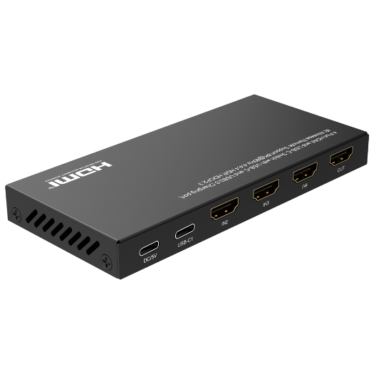 HDMI-SW-4x1-8K60 HDMI Switch   3 HDMI inputs   1 USB C input   1 HDMI output  