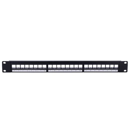 PP-24BLANK, Zaštitna ploča, 24 porta UTP/RJ45, Format za ugradnju u rack 1U, Bez elektronike