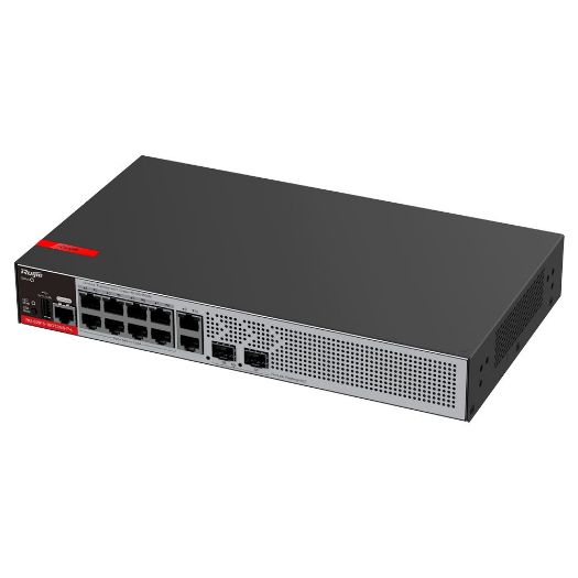 RG-S2915-10GT2MS-P-L, Ruijie prekidač PoE Upravljiv u oblaku L2+, 8 portova RJ45 GE + 2 SFP 2,5-gigabitni portovi