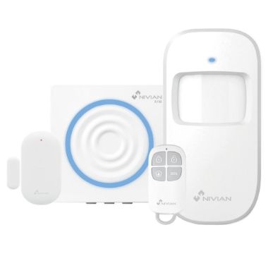 NVS-ALARM1-W, Nivian pametni alarmni komplet, Centralna/Sirena + PIR + Magnetska + Daljinski upravljač