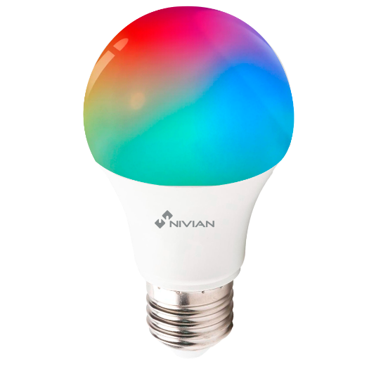 NVS-BULB-RGBW-9E27-W RGB Smart Bulb   WiFi 2.4 GHz IEEE802.11 b/g/n   Consumption 9W 