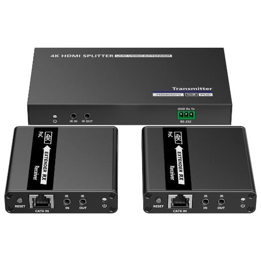 HDMI-SPL-1x2-4K30-CAT6, HDMI razdjelnik signala, produživač, Domet 40 m, 4K rezolucija