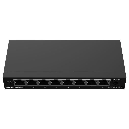 RG-ES208GC, Reyee Switch Cloud, 8 RJ45 gigabitnih portova, Brzina porta 10/100/1000 Mbps