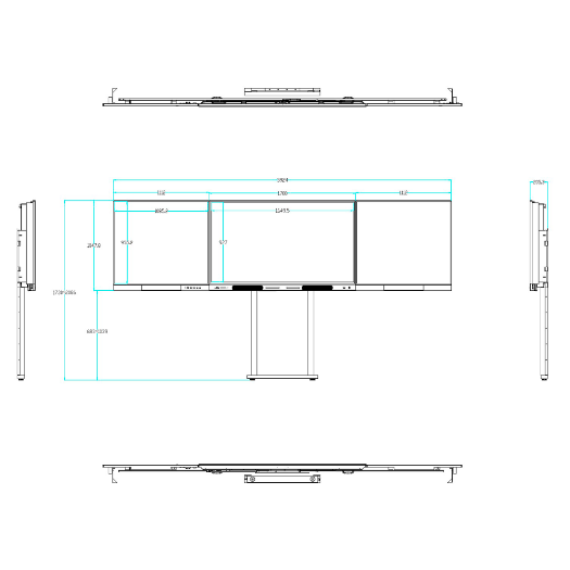 IB-WB-YL75-WG Compatible with interactive IB TE YL 75E2    Left side whiteboard for marker pen 