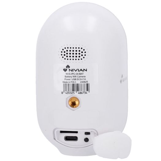 NVS-IPC-04-BAT, Nivian pametna kamera 3MP 2K, Wifi 2,4 GHz, Pogodno za vanjsku upotrebu: IR do 8 m