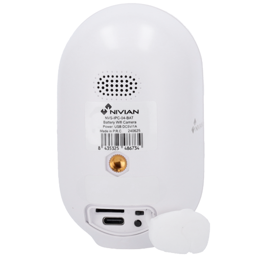 NVS-IPC-04-BAT Nivian Smart Camera 3MP 2K   Wifi 2.4 GHz   Suitable for outdoor use: IR up to 8 m 