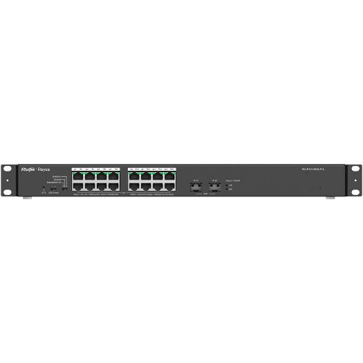 RG-ES118GS-P-L, Reyee PoE stolni preklopnik, 16 RJ45 Portovi + 2 Uzlazna veza SFP, 16 gigabitnih portova + 2 gigabitna porta
