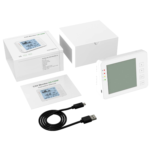 MT-CO2-1200P Temperature and humidity meter from CO2,   With user programmable visual and audible alarm 