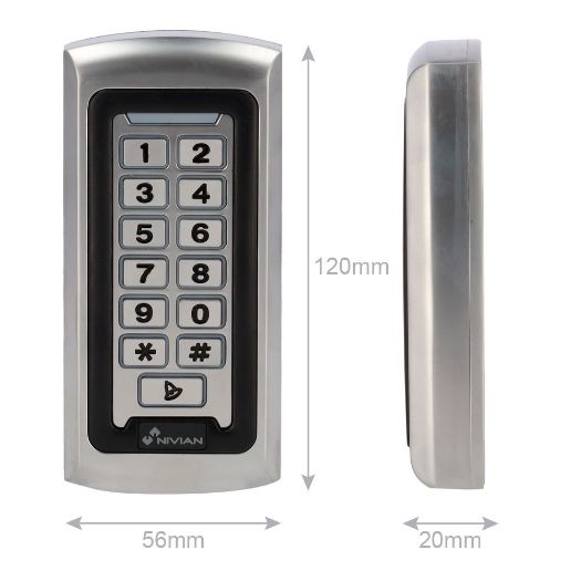 NV-ACCESS-PIN-RFID, Samostalna kontrola pristupa, Pristup EM karticama i PIN-om, Relej, izlazi za tipke i zujalice