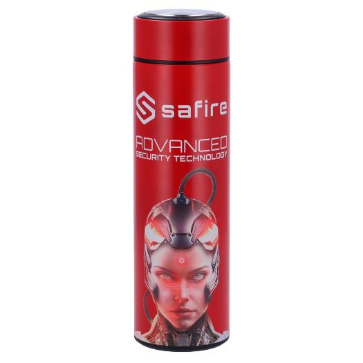 SF-BOTTLE-WOMAN, safir, Boca, Boja: Crvena, Brtveni prsten, Nehrđajući čelik 304