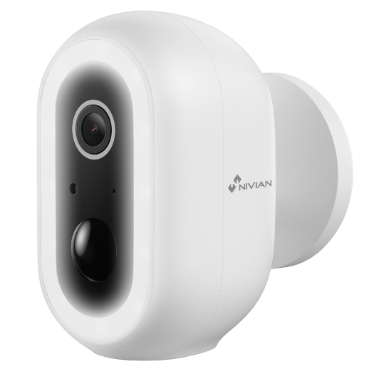 NVS-IPC-04-BAT Nivian Smart Camera 3MP 2K   Wifi 2.4 GHz   Suitable for outdoor use: IR up to 8 m 
