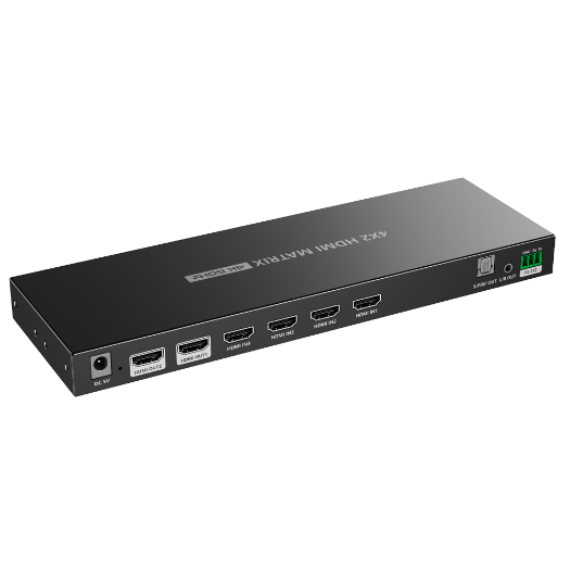 HDMI-MX-4x2-4K60 HDMI video matrix   4 HDMI inputs   2 HDMI outputs   Up to 4K (input and output) 