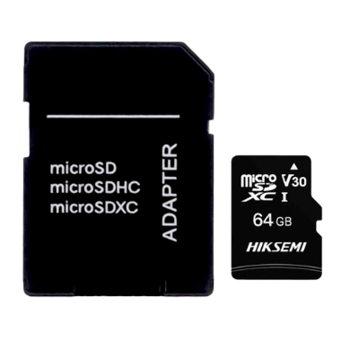 HS-TF-C1STD-64G-A Memory card with Hikvision adapter   Capacity 64 GB   Class 10 | Write speed 20 MB/s 