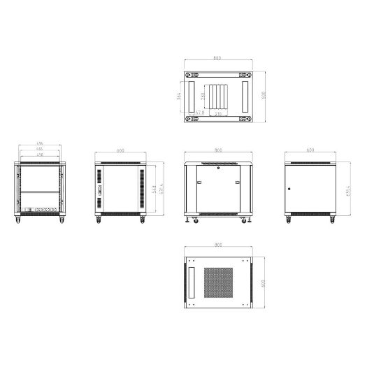 RACK-12UN-8D, Podni ormarić za regale, Do 12U rack od 19" (600*800), Nosivost do 800 kg