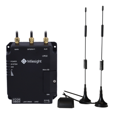 MS-UR32-L04EU-G-P Milesight   Industrial Router 4G GPS PoE   2 Ethernet ports RJ45 10/100 
