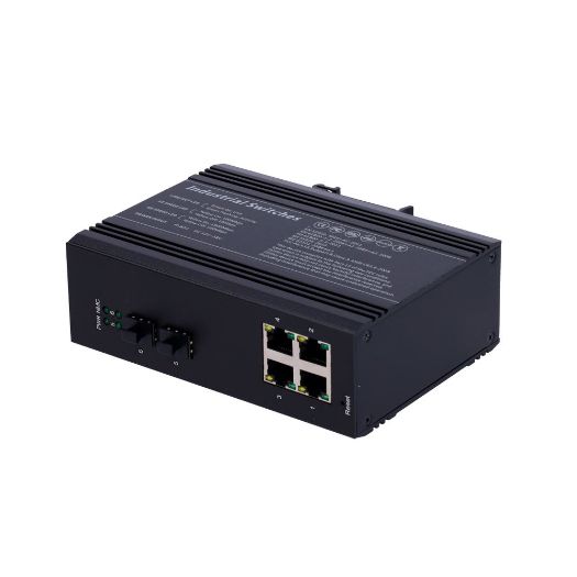 SW0604HIPOE-MGF-120-DIN, Bijela marka PoE Prekidač, Montaža na DIN šinu, 4 gigabitna porta + 2 gigabitna SFP porta