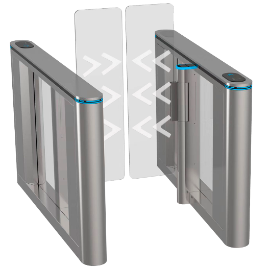 TS-SG808-900-HIGH Bidirectional access turnstile   Acrylic barrier gate with 1.5 m folding barrier 