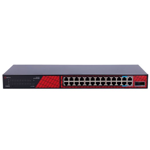 SF-SW2824HIPOE-300, Safire Switch Hi, PoE, 24 porta + 2 SFP Uplink + 2 Uplink RJ45