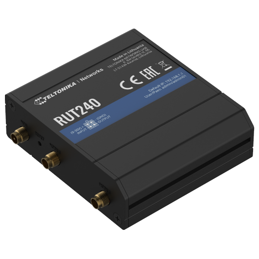 TK-RUT240 Teltonika Router 4G Industrial   2 Ethernet ports RJ45 Fast Ethernet 