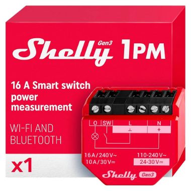 SH-1PM-GEN3, Shelly 1PM Gen3, WiFi 2.4 GHz IEEE802.11 b/g/n / Bluetooth