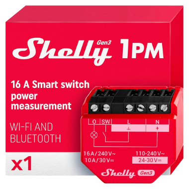 SH-1PM-GEN3 Shelly 1PM Gen3    WiFi 2.4 GHz IEEE802.11 b/g/n / Bluetooth 
