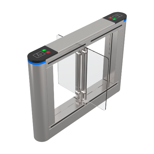 TS-SG801-M-900 Double bi directional access turnstile   Gate with folding acrylic barrier 