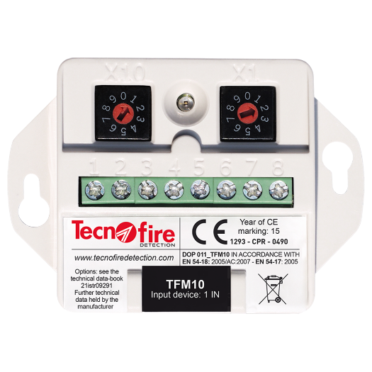 TF-TFM10 adresabilni modul s jednim ulazom, 4 radna kriterija: alarm, tišina, reset ili nijedan 