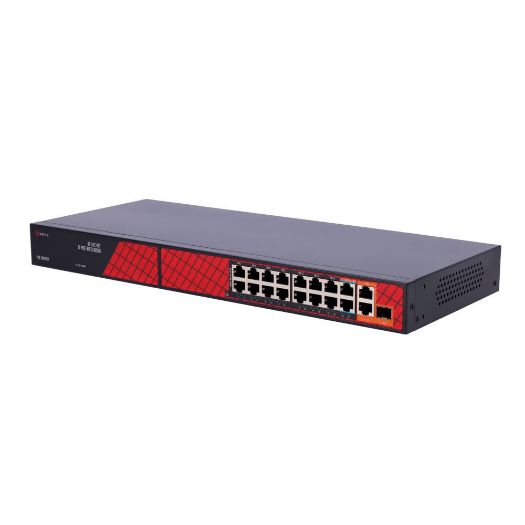 SF-SW1916HIPOE-HF-300, Safire Switch Hi, PoE, 16 PoE Portovi + 2 Uplink RJ45 + 1 Uplink SFP