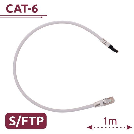 SFTP6A-H-1W, SFTP kabel, Ethernet, RJ45 konektori, Kategorija 6A, 1 m, Bijela boja