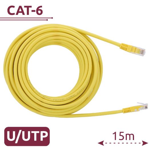 UTP6-H-15Y, UTP kabel, Ethernet, RJ45 konektori, Kategorija 6, 15 m, Žuta boja
