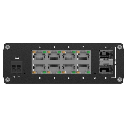 TK-TSW212, Teltonika industrijski upravljani prekidač, 8 Ethernet RJ45 Gigabit + 2 SFP Gigabit porta