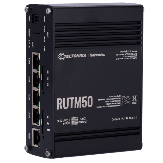 TK-RUTM50 Teltonika Industrial Router 5G   5G Sub 6Ghz SA/NSA Dual SIM 