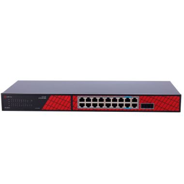 SF-SW2016HIPOE-GF-240, Safire Switch Hi, PoE, 16 PoE portova + 2 SFP + 2 RJ45
