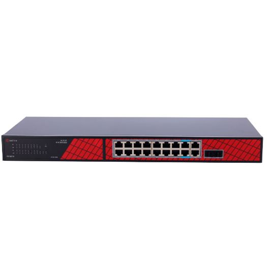 SF-SW2016HIPOE-GF-240, Safire Switch Hi, PoE, 16 PoE portova + 2 SFP + 2 RJ45