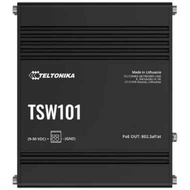 TK-TSW101, Teltonika Industrijska Neupravljiva PoE Industrijska Prekidačica, 5 Ethernet RJ45 gigabitnih portova