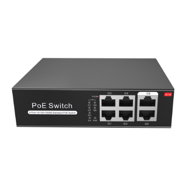 SW0604POE-G-65-E PoE Switch   4 PoE port(s) + 2 Up link port(s)   Speed up to 1000 Mbps on all ports 