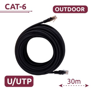 UTP6-30-OUTDOOR, UTP kabel, Ethernet, RJ45 konektori, Kategorija 6, Specijalni vanjski pokrov (crni)
