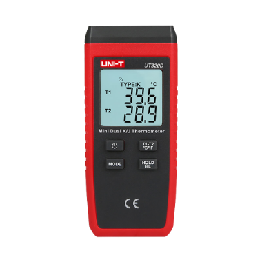 UT320D Thermometer with K and J type probes   Dual backlit display   High precision 
