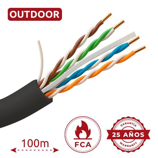UTP6-100-OUTDOOR, Safire UTP kabel, Kategorija 6, 100m Kabel za namatanje, Bezkiselični vodič, čistoća 99,9% bakar