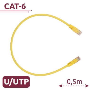 UTP6-H-05Y, UTP kabel, Ethernet, RJ45 konektori, Kategorija 6, 0, 5 m, Žuta boja